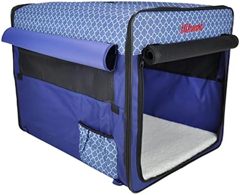 101mart Premium Soft-Sided Foldable Dog Crate for Home | Portable Travel Pet Kennel on The Go | Made from Durable Water-Resistant Canvas Fabric | Perfect for Indoor and Outdoor Use | Medium Size