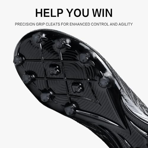 Image of Soccer Cleats for Mens Womens High Tops Lace Up Unisex Football Shoes Indoor Turf Soccer Shoes AG FG TF for Beginners to Advanced Players