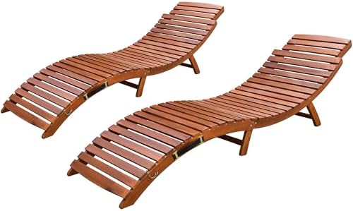 Devoko Patio Chaise Pool Lounge Outdoor Folding Wooden Lounge Chair for Outside Waterproof Lounge Chair (2 Piece) Devoko Patio Chaise Pool Lounge Outdoor Folding Wooden Lounge Chair for Outside Waterproof Lounge Chair (2 Piece)