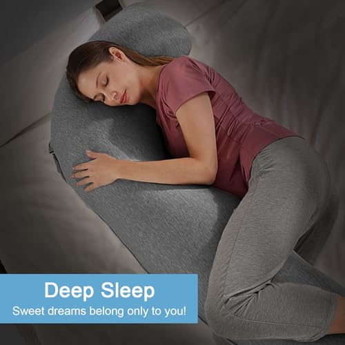 SHANNA Schwangerschaftskissen Seitenschläferkissen Stillkissen Fütternkissen mit Baumwolle Bezug,...