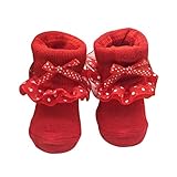 Socken Baby Winter Kleinkind Söckchen Baby Mädchen Spitze mit Bowknots Socken XXYsm Rot 0-6 Monate
