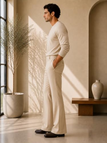Image of Men Formal Pant Bellbottom | Premium Japanese Fabric, Bell Bottom Bootcut Fit, Smart Casual & Formal Wear