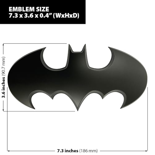 Image of Fan Emblems Batman 3D Car Badge - 1989 Batwing Logo (Large (Matte Black))