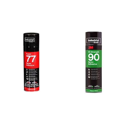 3M Super 77 - Pegamento adhesivo en aerosol permanente multiusos, papel, peso neto de 16.75 onzas y adhesivo en aerosol 90 de alta resistencia,