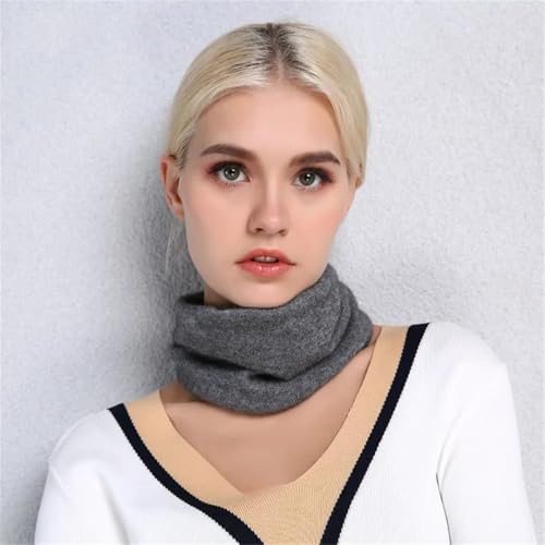 Women Cashmere Ring Scarves Neck Cover Wraps Soft Warmer Single Loop Wool Collar Female Solid Color Scarf2