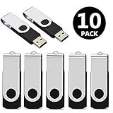 Aiibe 10pcs 16GB USB 2.0 Flash Drives Bulk 10 Pack Swivel USB Memory Stick 16 GB Thumb Drives Zip...