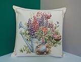 Sandner Kissenhülle Gobelin Gänsegarten 45 x 45 cm Kissenbezug Sofakissen Dekokissen, 1 Stück (Lupinen)