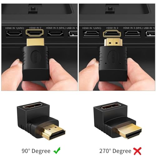 Image of FEDUS hdmi Connector, hdmi Male to Female Adapter,hdmi Jointer, hdmi to hdmi Connector, hdmi Adapter,Extension Coupler 90 Degree L Shape, Pack of 1 (FEDUS HDMI M-to F L-SHAPE-90 JONTR BLK a)