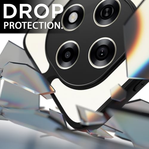 Image of Amazon Basics Back Cover for Oppo F31 Pro 5G Compatible with Mag-Safe | Shockproof Design | Hard Transparent Back Case (Black Mag-Safe)