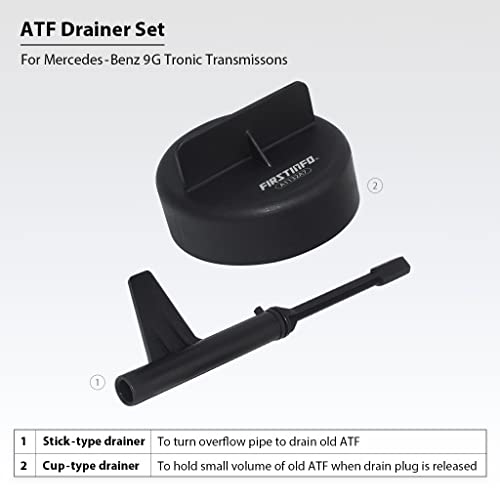 Image of FIRSTINFO A1132A7 Transmission Fluid Filling Tool, 2 Pcs ATF Drainer Set (Cup-Type & Stick-Type Drainer) for Mercedes 9G Tronic Transmissions