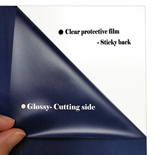 Image of guangyintong Heat Transfer Vinyl Navy Blue HTV Rolls, 12 inch x 5ft Navy Blue Iron on Vinyl for T Shirts, Glossy Surface HTV Vinyl for All Cutter Machine Easy to Cut & Weed for Heat Vinyl Design