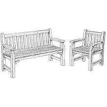 WOODCRAFT Project Paper Plan to Build English Garden Bench and Chair - Material Not Included