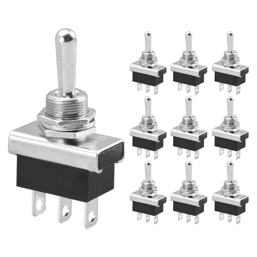 Interrupteur à bascule Heschen KN3D-103 en métal 12V 25A SPDT à 3 positions pour tableau de bord