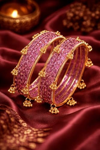 Image of Shining Diva Fashion 16 Pcs Trendy Stylish Glass & Kashmiri Ghungroo Bangles Set for Women & Girls | Traditional Festive Wedding Party Jewellery