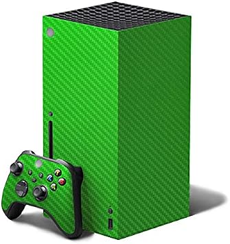 3D Carbon Fiber Lime Green - Air Release Vinyl Decal Mod Skin Kit by System Skins - Compatible with Xbox Series X Console XBX