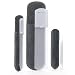 GERMANIKURE 3 Pc Gray Glass Nail File Set in Suede Sleeves - Small Travel Nail File, Cuticle Remover Stick, Pedicure Bar - Ethically Made in Czech Republic - Professional Permanently Etched