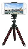 COMDY rrx-697 Mini Cell Phone Tripod Stand, Flexible Mobile Phone Holder, Octopus Mount for iPhone, Samsung, Camera - Black and Red