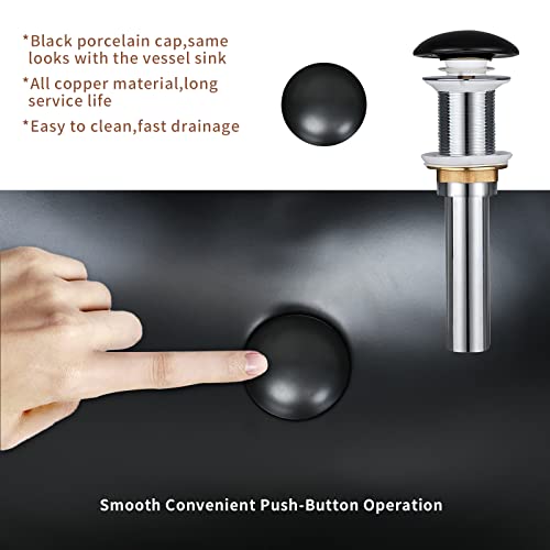 Davivy 15.7" X 13" Matte Black Oval Vessel Sink With Pop Up Drain,Bathroom Sinks Above Counter,Bathroom Vessel Sinks,Ceramic Vessel Sink,Counter Top Sink,Matte Black Vessel Sink For Bathroom #TOP5