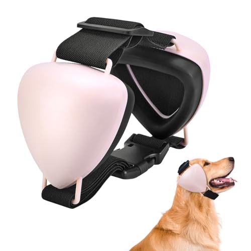 ZOHAN Dog Ear Muffs for Noise Protection Comfort Dog Noise Cancelling Ear Muffs with Fast Snap Lock for Fireworks Thunder Vacuums(Pink L)