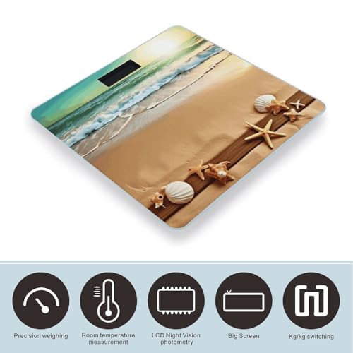 Báscula Digital Precisa Tema Playa Ocean Beach 180kg miniatura 3