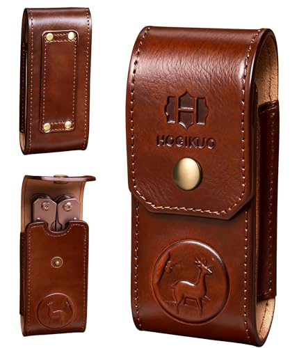 Leather Multitool SheathMulti Tool Holster for Leatherman Gerber SOG and Similar Folding Tools (Coffee for 4 to 4.5 Tools)