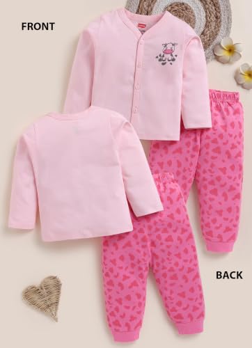 Image of LuvLap Baby Boys & Girls Regular Fit 100% Cotton Half Sleeves Jhabla & Shorts Set Pack of 2