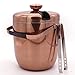 Produktbild EISEIMER 3L großes Volumen mit Abtropfgitter, Eisbehälter aus 304 Edelstahl in Kupferoptik, Eiskühler für Wein und Sekt Doppelwandige Wärmeisolierung, Eiskübel mit Deckel und Eiszange, Farbe: Kupfer