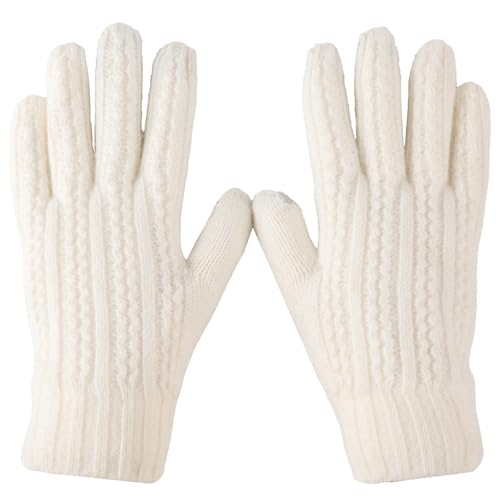 OMECHY Winter Gloves for Women Touch Screen Elastic Thermal Knit Lining Warm Gloves Mittens for Cold Weather