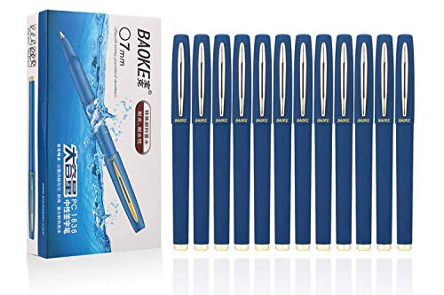 Baoke Set of 12 Roller Gel Ink Pen for office use/Students (Blue, 0.7) Baoke Set of 12 Roller Gel Ink Pen for office use/Students (Blue, 0.7)