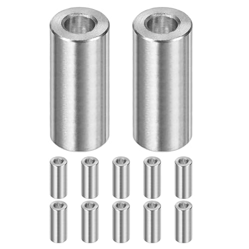 Image of M METERXITY 12PCS M6 304 Stainless Steel Spacers 6mm ID x 12mm OD x 25mm l Metal Screw Standoff Bushing Plain Finish Round Spacer 304 Stainless Steel for Screws Bolts Silver