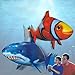AUOK Remote Control Shark Toys Infrared RC Flying Clown Fish Balloon - Anti-Gravity Indoor Toy with Mid-Air Hovering for Fun Party Decorations & Gifts (Orange)