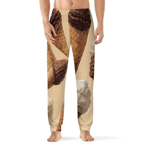 Ice Cream Wafers Cone Men's Pajama Pants Lounge Pant Sleepwear PJ Bottoms