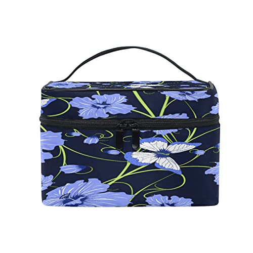 Trousse de maquillage COZYhome violette, le cadeau floral idéal avec poignée
