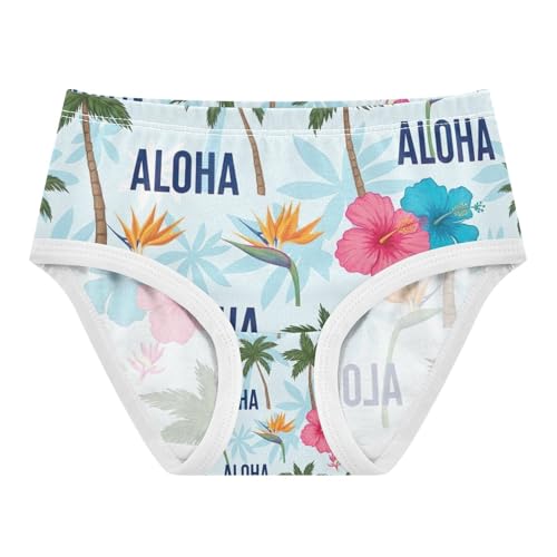 Toddler Panties, Palm Trees Girls' Cotton Brief Underwear, 2–8 Years
