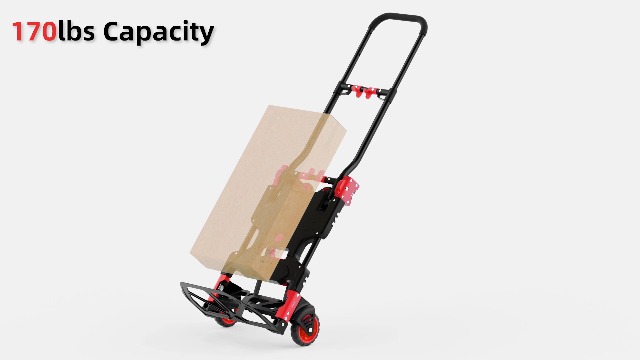 Carretilla plegable 2 en 1, capacidad 330 lb, uso manual miniatura 7