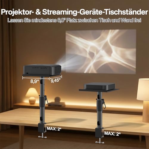 Soporte de proyector para mesa estable que elimina problemas de espacio 3