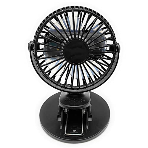 Ventiladores Pequeños Acan Tradineur - Mini Ventilador Recargable portátil con Pinza, rotación 360º, 3 velocidades, silencioso, diseño...