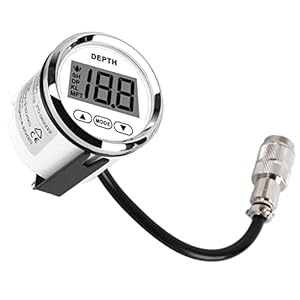 Boot Dieptezoeker Met Transducer Dieptemeter Wit Dieptemeter Waterdicht Dash Dieptezoeker Transducer Met Witte Achtergrondverlichting Voor Jachten Boten