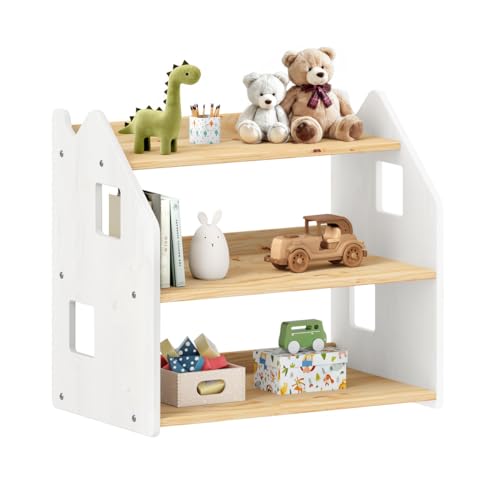 IDIMEX Estante Multiuso Infantil Organizadora Montessori Yasmin Natural Branco