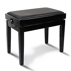IBOWZ Banquette Piano Banc,Tabouret Piano Banc de Piano à Hauteur Réglable Ascenseur Hydraulique Tabouret de Piano Coussin Rembourré en Bois Massif Luxueux Confort Noir Brillant - Les Beatles, Paul McCartney, John Lennon, RIngo Starr, George Harrison