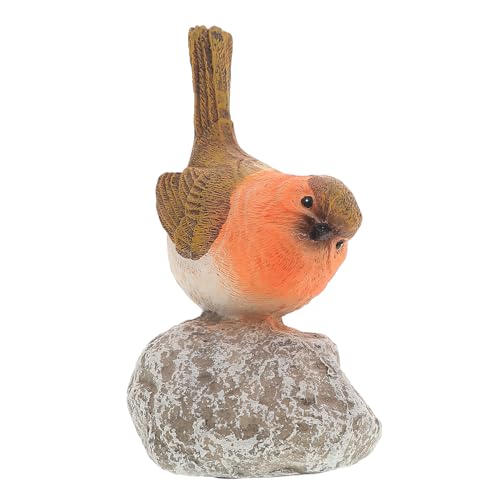 POPETPOP Ornement de Jardin en Résine Figure D'oiseau Décorative pour Extérieur Printemps-été 15 Cm Couleur Naturelle Résistant aux Intempéries Ornement Animal Décor Terrasse Patio