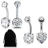 IBXWMNG 4 PCS Antialérgico Piercing de Ombligo, Acero Plateado, Piercing de Ombligo de Plátano, Joyería para el Cuerpo, Joyas para Mujeres y Niñas, Adecuadas para Muchas Ocasiones