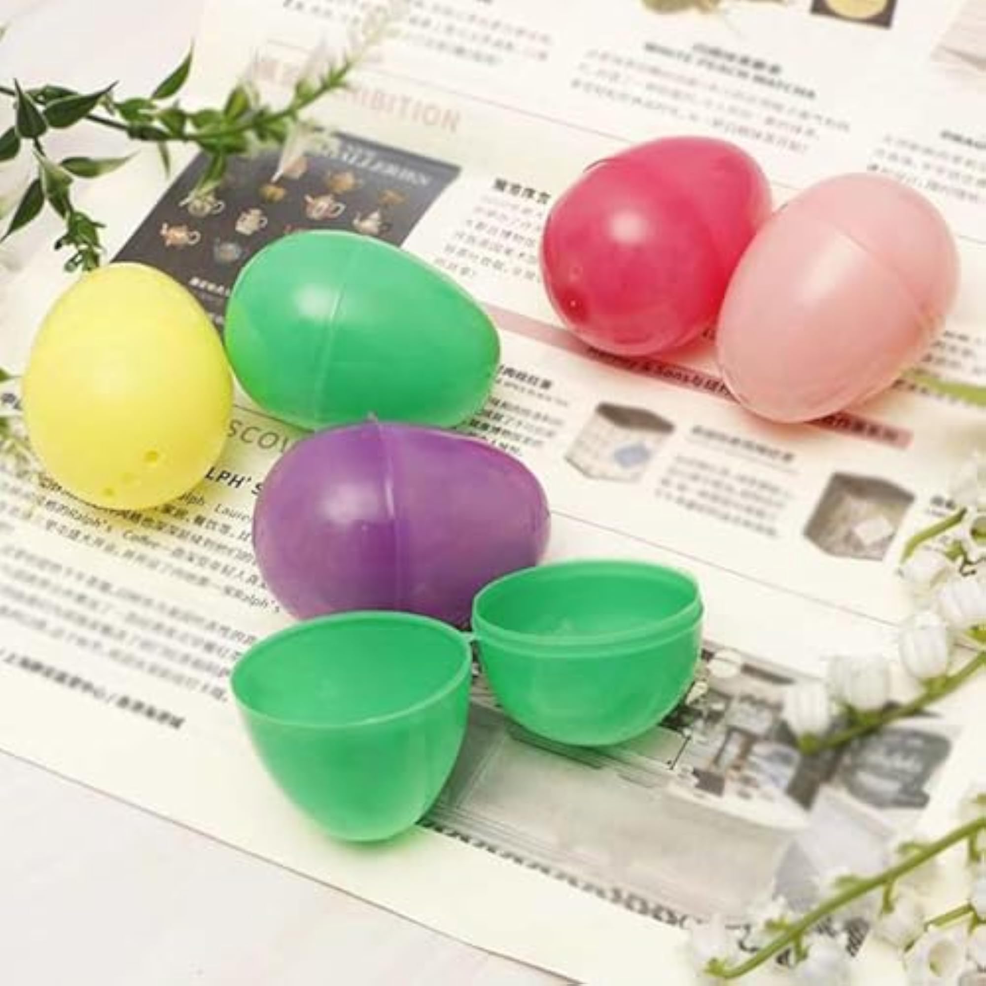 Fillable Easter Eggs Toys Colorful Bright Party Favors for Office Home Event 24pcs