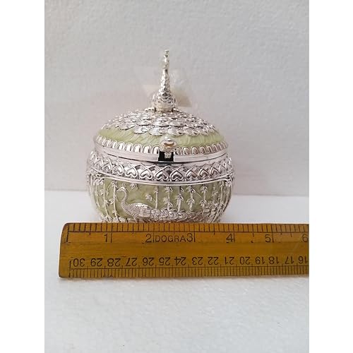 Image of Traditional Multipurpose German Silver Storage Box | Home Decor (1603)
