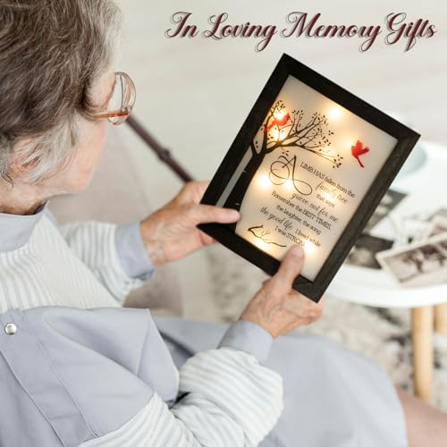 Sympathy Gift, LED Memorial Shadow Box 8" x 10", Thoughtful Bereavement Gift / Memorial Gifts for Loss of Mother Father, Loved One, in Loving Memory of Mom, Funeral Gift for Loss of Family Number