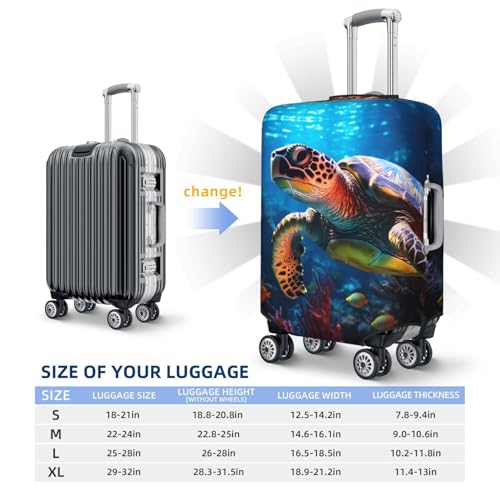 Travel Luggage Cover Protector - Ice Blue Ocean Sea Turtle Anti-Scratch Suitcase Covers Fits 18-32 Inch Luggage2