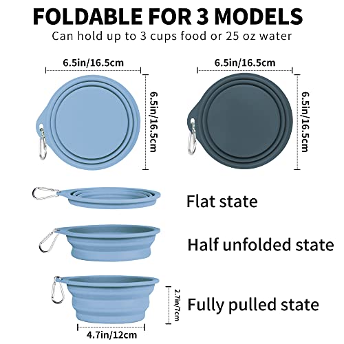 Cooyoo Collapsible Dog Bowls 700Ml,2 Pack Portable Collapsible Dog Water Bowls For Cats Dogs,Pet Foldable Feeding Watering Dish For Traveling Camping Walking With 2 Carabiners #TOP3