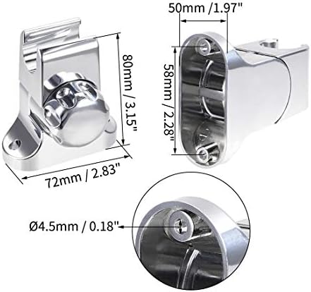 uxcell Shower Head Holder Adjustable ABS Wall Mount Handheld Shower Bracket Silver Tone 72x50x80mm image 5