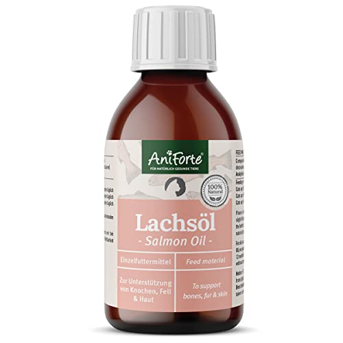 AniForte Lachsöl für Katzen 100ml - Natur Fischöl aus Norwegen, reich an Omega 3, frisch abgefüllt in Deutschland, Ergänzungsmittel für Katzen ohne Zusätze, einfache Tropfdosierung