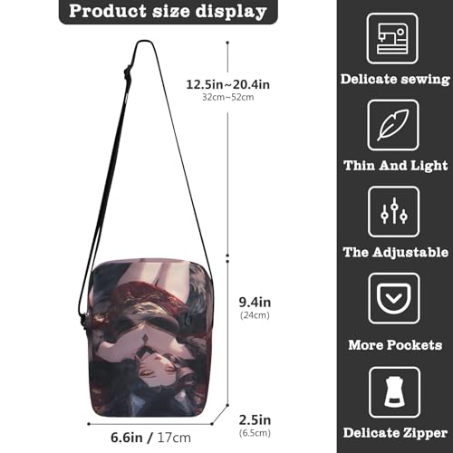 messenger bag for women crossbody Crossbody Bags For Women Shoulder Handbag For Travel Adjustable Strap for outdoor sports outdoor sports- Fox Anime Beauty3